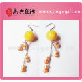 Boucles d&#39;oreilles pendantes en forme de pendentif perle jaune clair